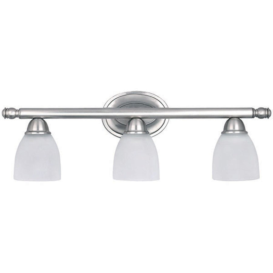 Canarm IVL20351 3-Light Vanity Light | Brushed Pewter Steel and Frosted Glass | Bathroom & Powder Room | 24.75 x 5.5 x 8.25 in | Model IVL20351