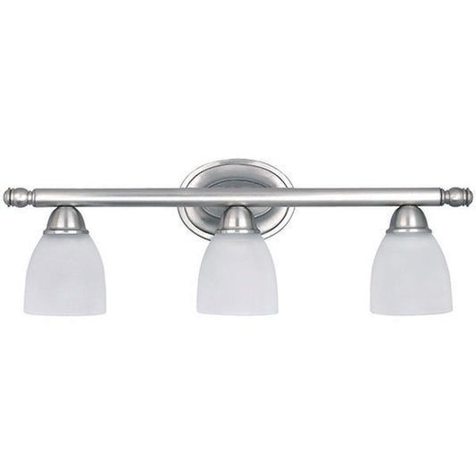 Canarm IVL20351 3-Light Vanity Light | Brushed Pewter Steel and Frosted Glass | Bathroom & Powder Room | 24.75 x 5.5 x 8.25 in | Model IVL20351
