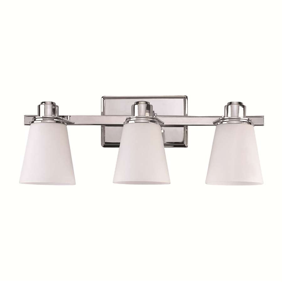 Canarm Chatham IVL220A03CH 3-Light Vanity Light | Chrome Steel and Opal Glass | Bathroom & Powder Room | 22 x 7.25 x 8.25 in | Model IVL220A03CH