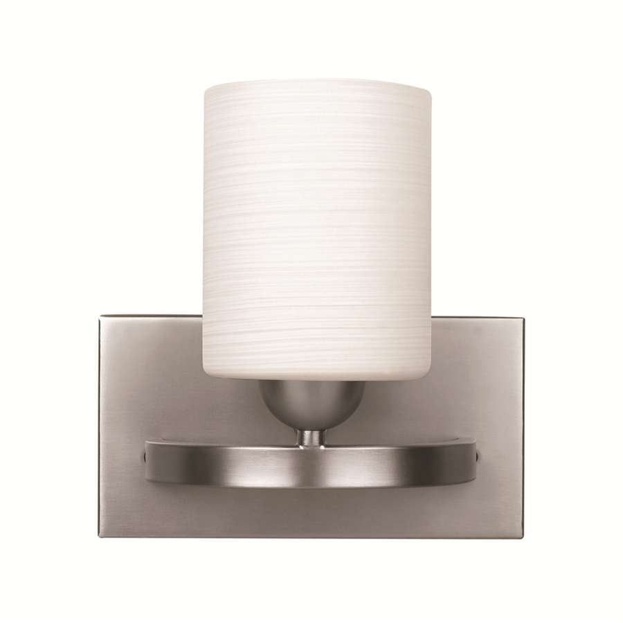 Canarm Hampton 1-Light Vanity Light | Transitional Brushed Pewter and White Glass | Bathroom Vanity & Powder Room | Model IVL370A01BPT