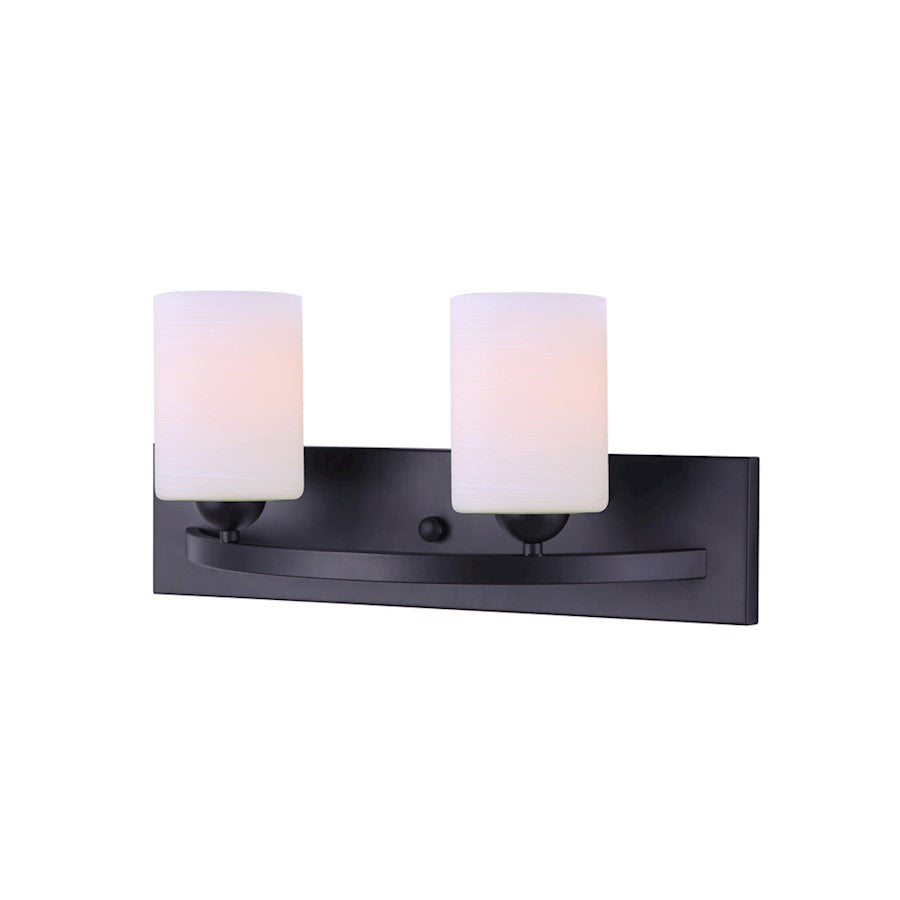 Canarm Hampton 18in 2-Light Vanity | Matte Black and Clear Glass | Bathroom & Powder Room | 18 x 6.5 x 8.5 in | Model IVL370A02BK