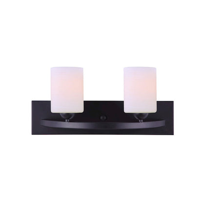 Canarm Hampton 18in 2-Light Vanity | Matte Black and Clear Glass | Bathroom & Powder Room | 18 x 6.5 x 8.5 in | Model IVL370A02BK