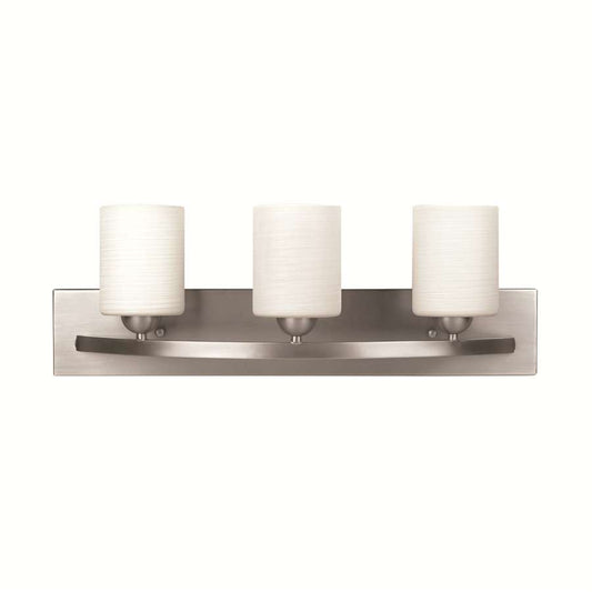 Canarm Hampton 24in 3-Light Vanity | Brushed Pewter and White Glass | Bathroom Vanity Light | 24 x 7 x 8.5 in | Model IVL370A03BPT