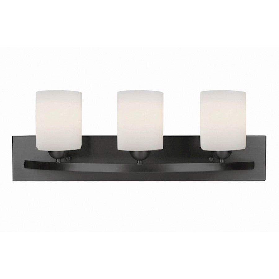 Canarm Hampton 24in 3-Light Vanity | Oil Rubbed Bronze and Flat Opal Glass | Bathroom Vanity Light | 24 x 7 x 8.5 in | Model IVL370A03ORB-O