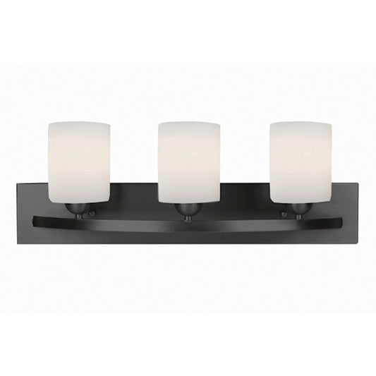 Canarm Hampton 24in 3-Light Vanity | Oil Rubbed Bronze and Flat Opal Glass | Bathroom Vanity Light | 24 x 7 x 8.5 in | Model IVL370A03ORB-O
