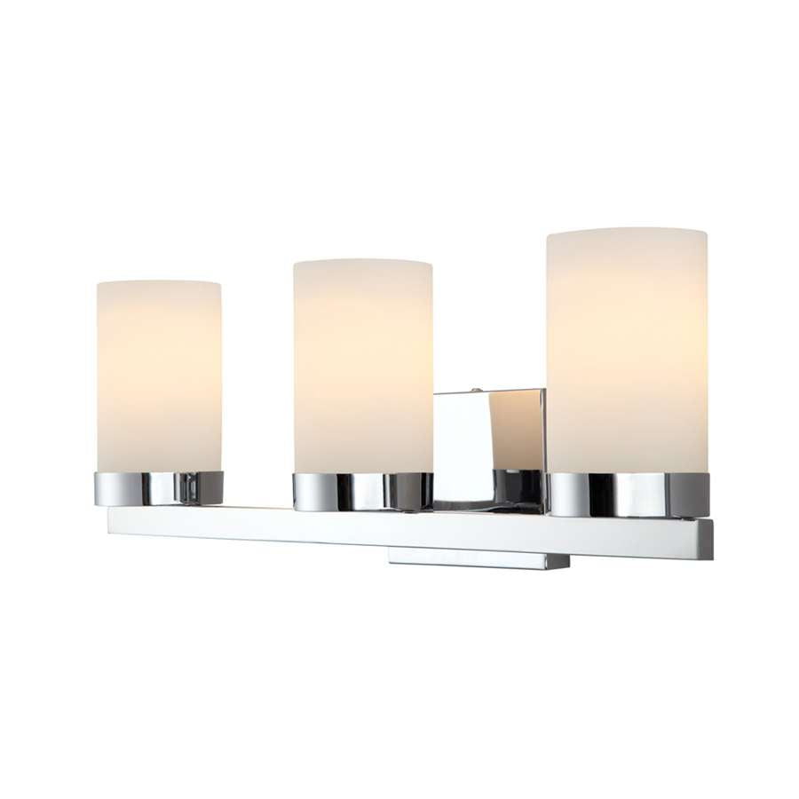 Canarm Milo 23in 3-Light Vanity Light | Chrome Steel and White Opal Glass | Bathroom Vanity | 23 x 6 x 8 in | Model IVL429A03CH