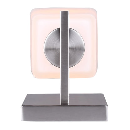 Canarm Hartley 8in 1-Light Wall Sconce | Brushed Nickel Steel and White Opal Glass | Bathroom & Hallway | 5 x 6 x 8 in | Model IVL472A01BN