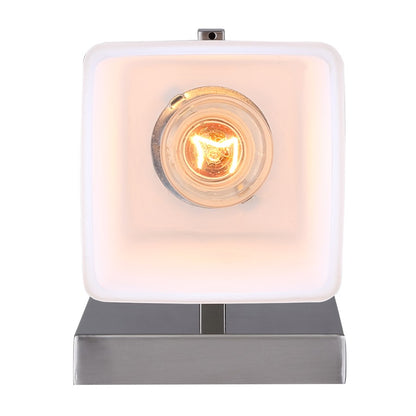 Canarm Hartley 8in 1-Light Wall Sconce | Brushed Nickel Steel and White Opal Glass | Bathroom & Hallway | 5 x 6 x 8 in | Model IVL472A01BN