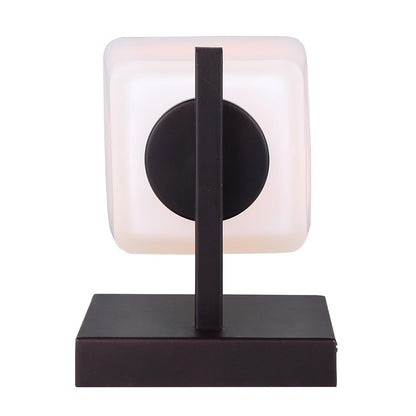 Canarm Hartley 6in 1-Light Vanity | Mid-Century Oil Rubbed Bronze and White Opal Glass | Bathroom & Powder Room | 6 x 4 x 8 in | Model IVL472A01ORB