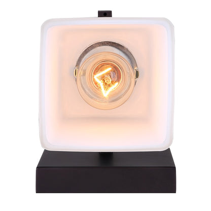Canarm Hartley 6in 1-Light Vanity | Mid-Century Oil Rubbed Bronze and White Opal Glass | Bathroom & Powder Room | 6 x 4 x 8 in | Model IVL472A01ORB