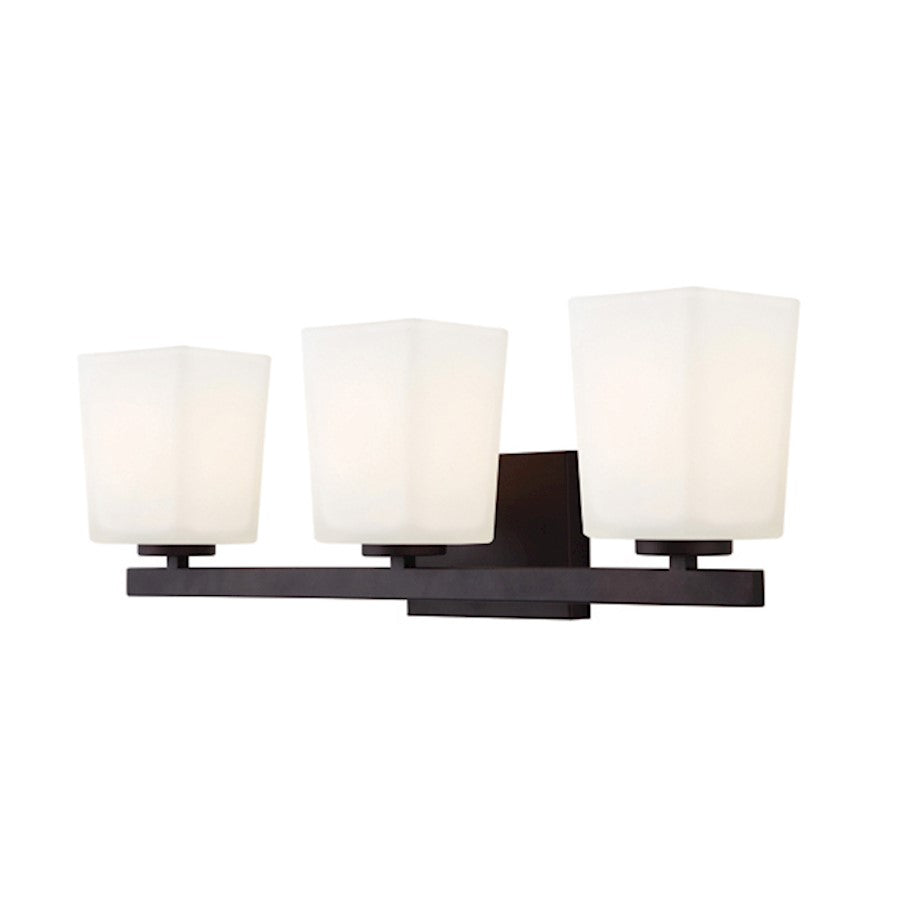 Canarm Hartley 23in 3-Light Vanity | Oil Rubbed Bronze and White Opal Glass | Bathroom Vanity Light | 23 x 6 x 8 in | Model IVL472A03ORB