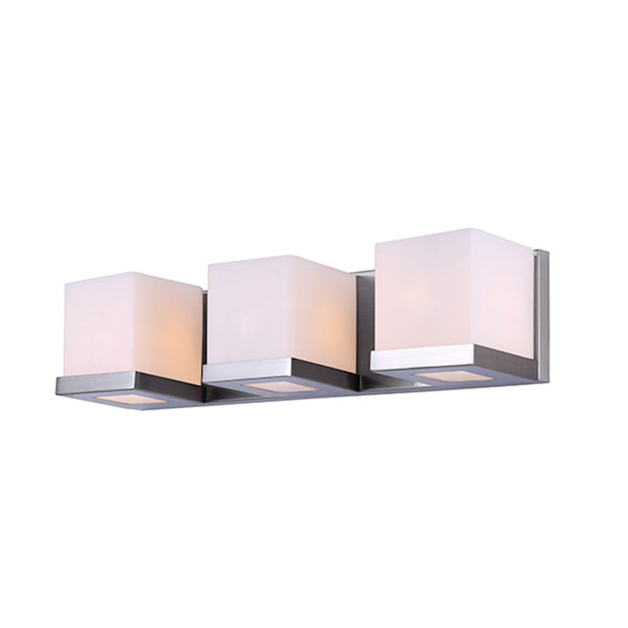 Canarm Denmark 21in 3-Light Vanity Light | Brushed Nickel and Flat Opal Glass | Bathroom Vanity | 21 x 5 x 5 in | Model IVL584A03BN9