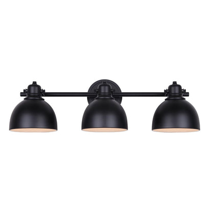 Canarm Polo 25in 3-Light Vanity Light | Matte Black Metal | Bathroom Vanity & Powder Room | 25 x 8 x 8 in | Model IVL622A03BK