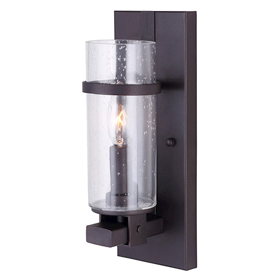 Canarm Nash 12in 1-Light Vanity Light | Oil Rubbed Bronze and Seeded Glass | Bathroom & Powder Room | 4 x 12 x 7 in | Model IVL633A01ORB