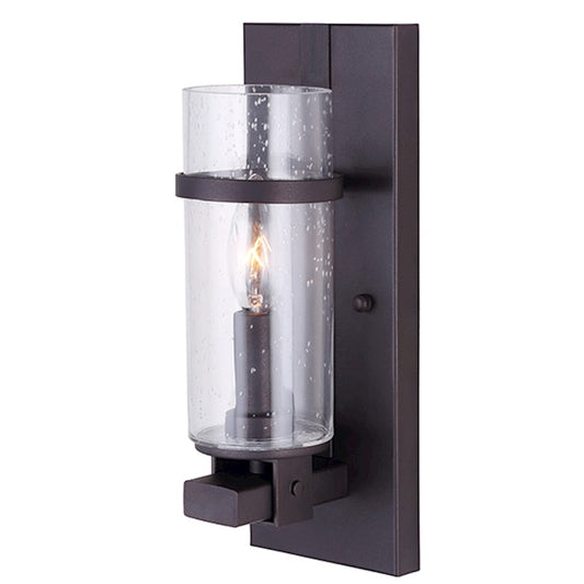 Canarm Nash 12in 1-Light Vanity Light | Oil Rubbed Bronze and Seeded Glass | Bathroom & Powder Room | 4 x 12 x 7 in | Model IVL633A01ORB