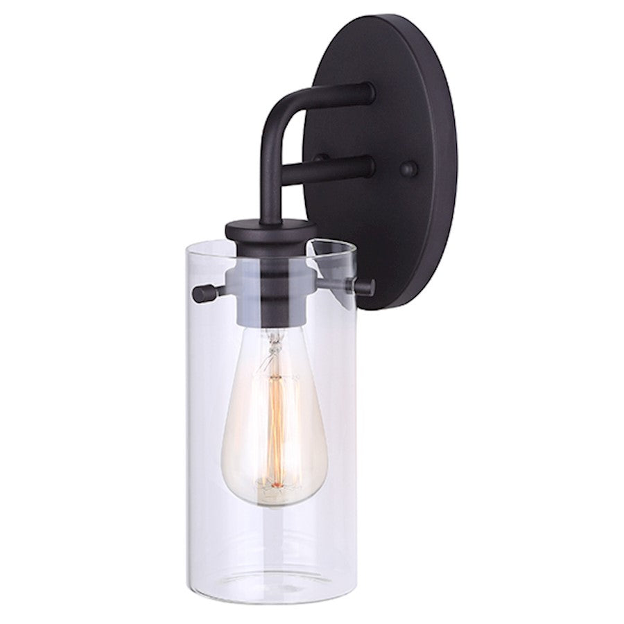Canarm Albany 13in 1-Light Wall Sconce | Oil Rubbed Bronze and Clear Glass | Bathroom Vanity Light | 4 x 6 x 13 in | Model IVL679A01ORB