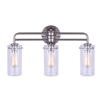 Canarm Albany 24in 3-Light Vanity | Brushed Nickel and Clear Glass | Bathroom Vanity Light | 24 x 6 x 13 in | Model IVL679A03BN