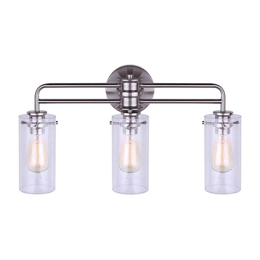 Canarm Albany 24in 3-Light Vanity | Brushed Nickel and Clear Glass | Bathroom Vanity Light | 24 x 6 x 13 in | Model IVL679A03BN