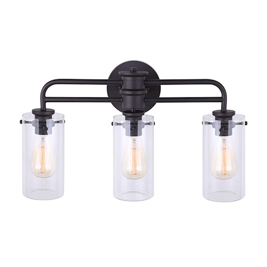 Canarm Albany 24in 3-Light Vanity | Oil Rubbed Bronze and Clear Glass | Bathroom Vanity Light | 24 x 6 x 13 in | Model IVL679A03ORB