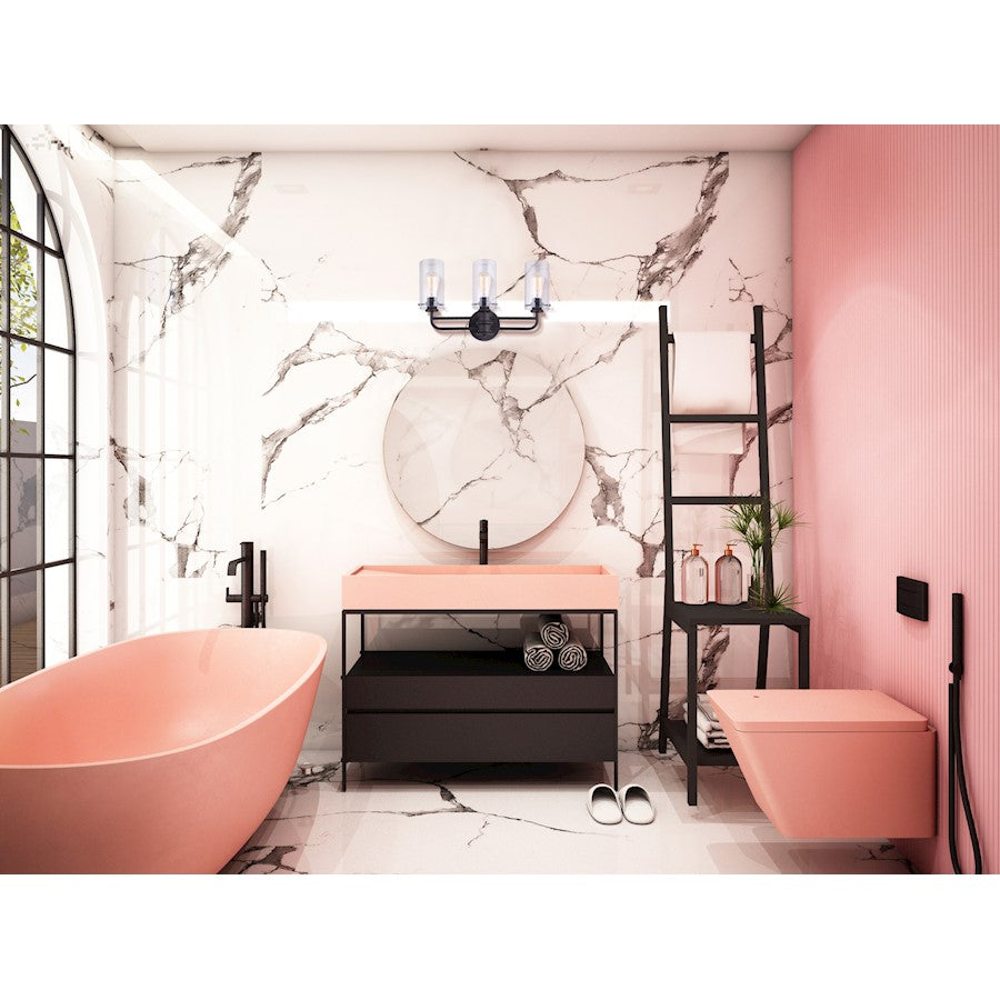 Canarm Albany 24in 3-Light Vanity | Oil Rubbed Bronze and Clear Glass | Bathroom Vanity Light | 24 x 6 x 13 in | Model IVL679A03ORB