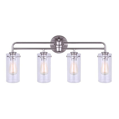 Canarm Albany 31in 4-Light Vanity | Brushed Nickel and Clear Glass | Bathroom Vanity Light | 31 x 6 x 13 in | Model IVL679A04BN