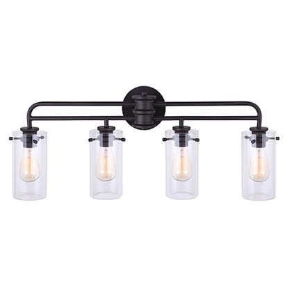 Canarm Albany 31in 4-Light Vanity | Oil Rubbed Bronze and Clear Glass | Bathroom Vanity Light | 31 x 6 x 13 in | Model IVL679A04ORB