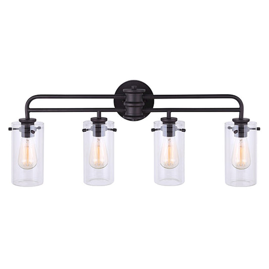 Canarm Albany 31in 4-Light Vanity | Oil Rubbed Bronze and Clear Glass | Bathroom Vanity Light | 31 x 6 x 13 in | Model IVL679A04ORB