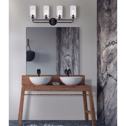 Canarm Albany 31in 4-Light Vanity | Oil Rubbed Bronze and Clear Glass | Bathroom Vanity Light | 31 x 6 x 13 in | Model IVL679A04ORB