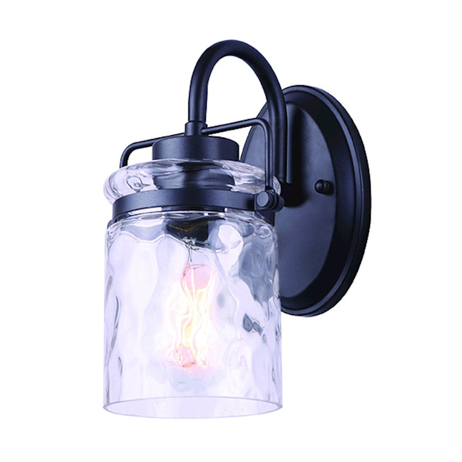 Canarm Arden 6in 1-Light Wall Sconce | Graphite and Watermark Glass | Bathroom & Hallway Accent | 6 x 7 x 10 in | Model IVL707A01GPH