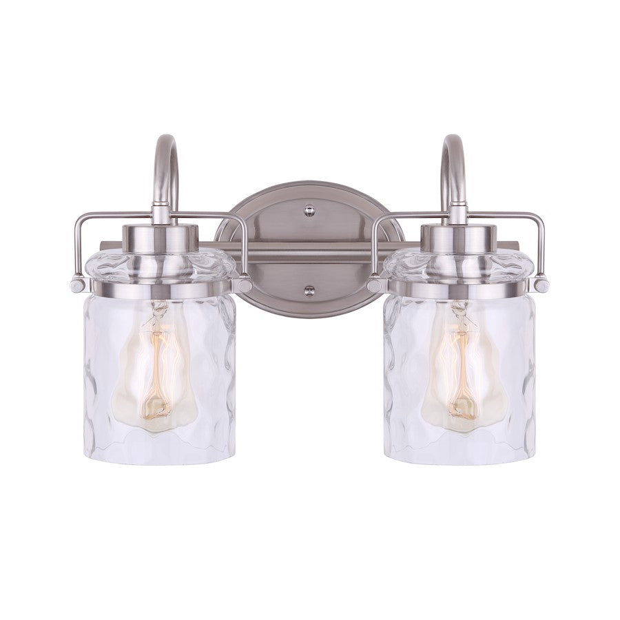 Canarm Arden 15in 3-Light Vanity | Brushed Nickel and Clear Glass | Bathroom Vanity | 15 x 8 x 10 in | Model IVL707A02BN
