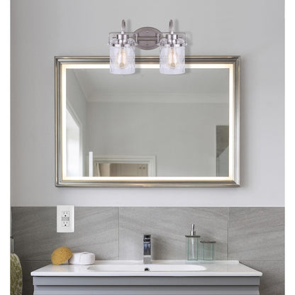 Canarm Arden 15in 3-Light Vanity | Brushed Nickel and Clear Glass | Bathroom Vanity | 15 x 8 x 10 in | Model IVL707A02BN