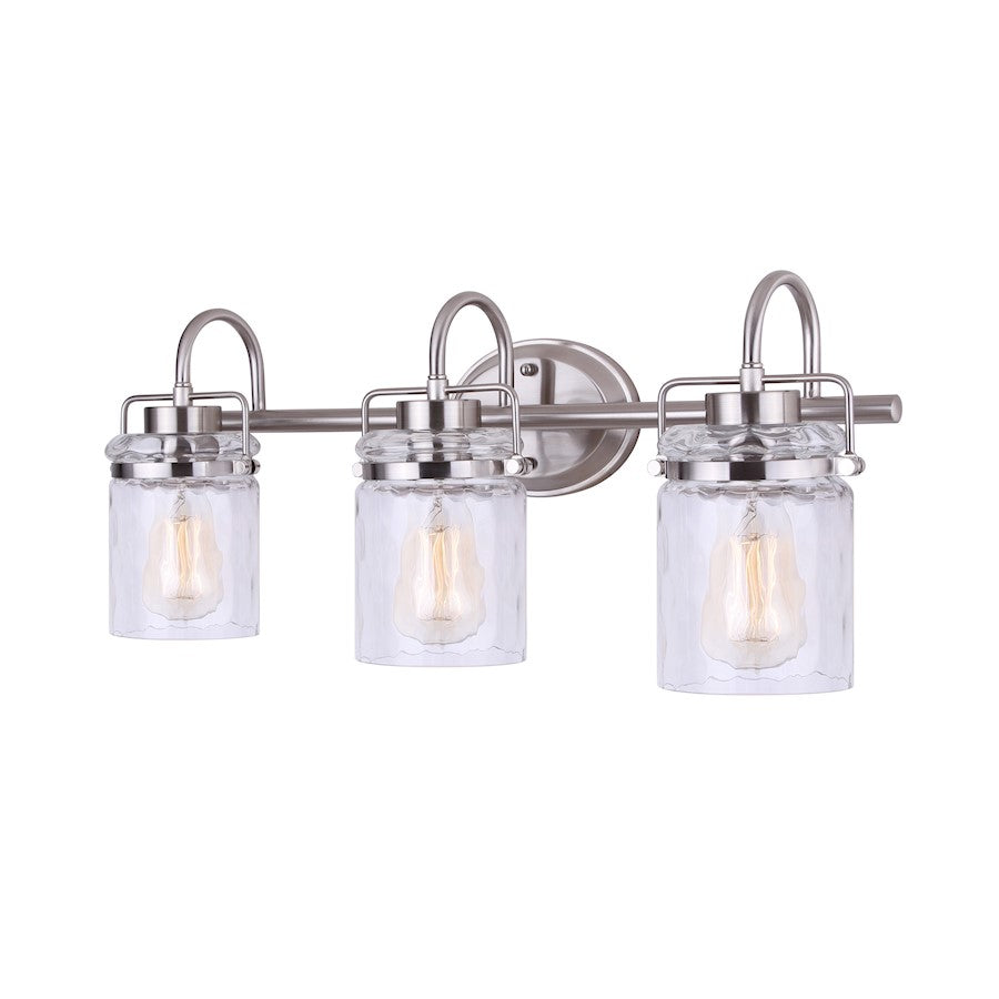 Canarm Arden 25in 3-Light Vanity | Brushed Nickel and Clear Glass | Bathroom Vanity Light | 25 x 10 x 7.5 in | Model IVL707A03BN