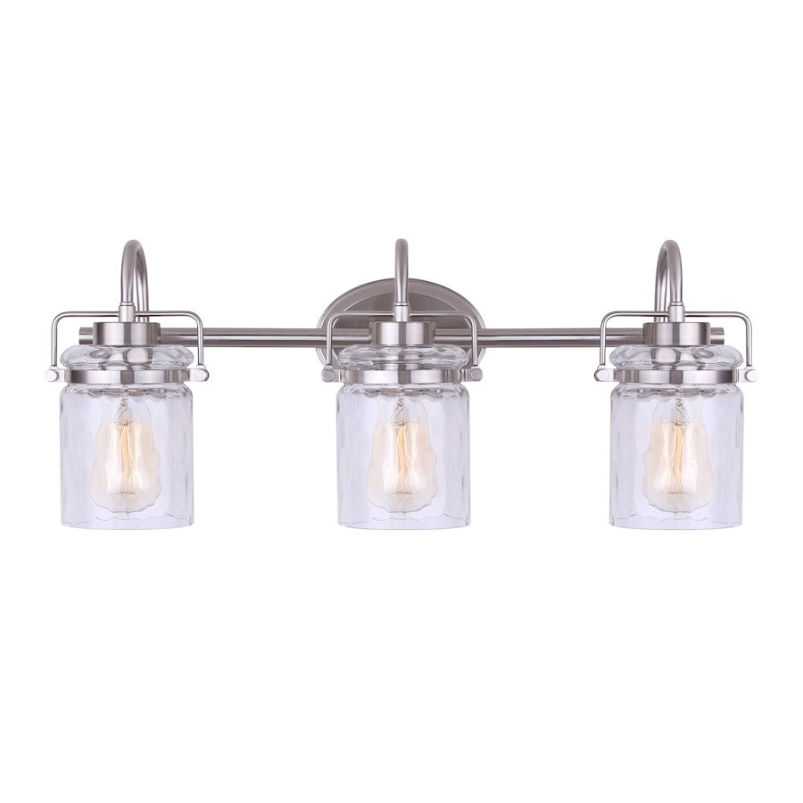 Canarm Arden 25in 3-Light Vanity | Brushed Nickel and Clear Glass | Bathroom Vanity Light | 25 x 10 x 7.5 in | Model IVL707A03BN