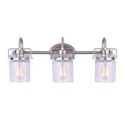 Canarm Arden 25in 3-Light Vanity | Brushed Nickel and Clear Glass | Bathroom Vanity Light | 25 x 10 x 7.5 in | Model IVL707A03BN