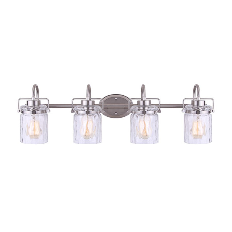 Canarm Arden 35in 3-Light Vanity | Brushed Nickel and Clear Glass | Bathroom Vanity Light | 34.5 x 10 x 7.5 in | Model IVL707A04BN