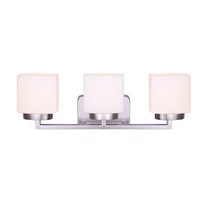 Canarm Sutherland 3-Light Vanity Light | Brushed Nickel and Flat Opal Glass | Bathroom Vanity | 23 x 6 x 8 in | Model IVL751A03BN
