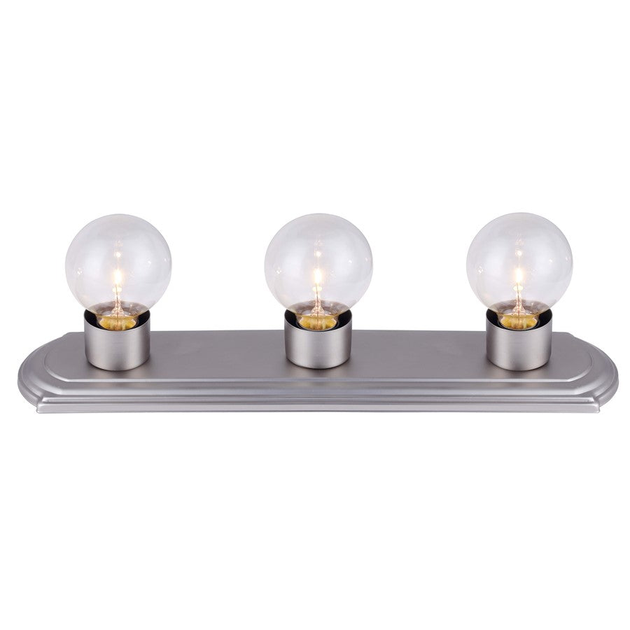 Canarm Bathroom Strip 18in 3-Light Vanity | Brushed Pewter Finish | Bathroom Vanity Light | 18 x 18 x 4.38 in | Model IVLBS1351