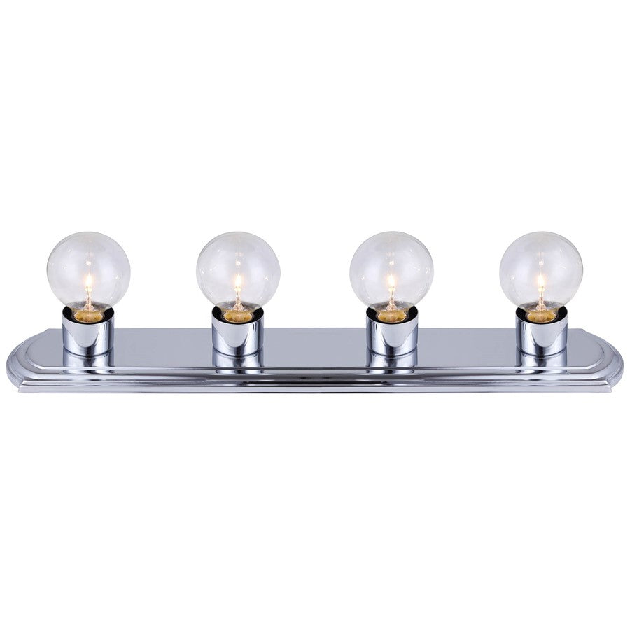 Canarm Bathroom Strip 24in 4-Light Vanity | Contemporary Chrome Finish | Bathroom Vanity Light | 24 x 4.38 in | Model IVLBS1407