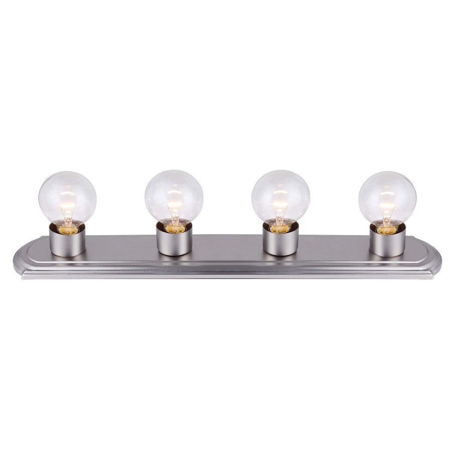 Canarm Bathroom Strip 24in 4-Light Vanity | Brushed Pewter Metal | Bathroom & Makeup Lighting | 24 x 17.25 x 4.38 in | Model IVLBS1451
