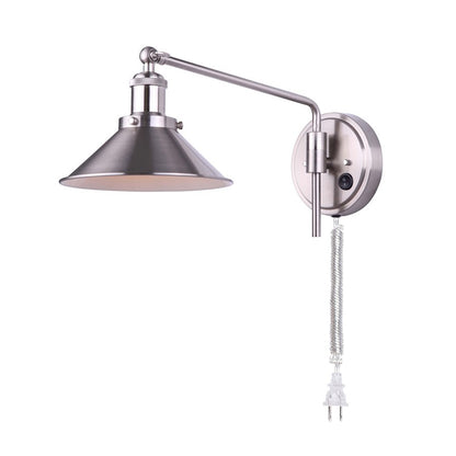 Canarm Tally 8in 1-Light Wall Sconce | Modern Brushed Nickel Metal | Hallway & Bedroom Accent Light | 8 x 9 x 18 in | Model IWF1017A01BN