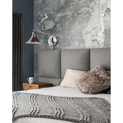 Canarm Tally 8in 1-Light Wall Sconce | Modern Brushed Nickel Metal | Hallway & Bedroom Accent Light | 8 x 9 x 18 in | Model IWF1017A01BN
