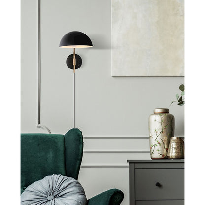 Canarm Hinton 1-Light Wall Sconce | Matte Black and Gold Metal | Bedroom & Hallway Accent | 18.5 x 9.12 x 12.25 in | Model IWF1054A01BKG