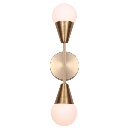 Canarm Arlowe 2-Light Wall Sconce | Gold Metal and Flat Opal Glass | Living Room & Hallway | 4.75 x 5.5 x 19 in | Model IWF1125A02GD9