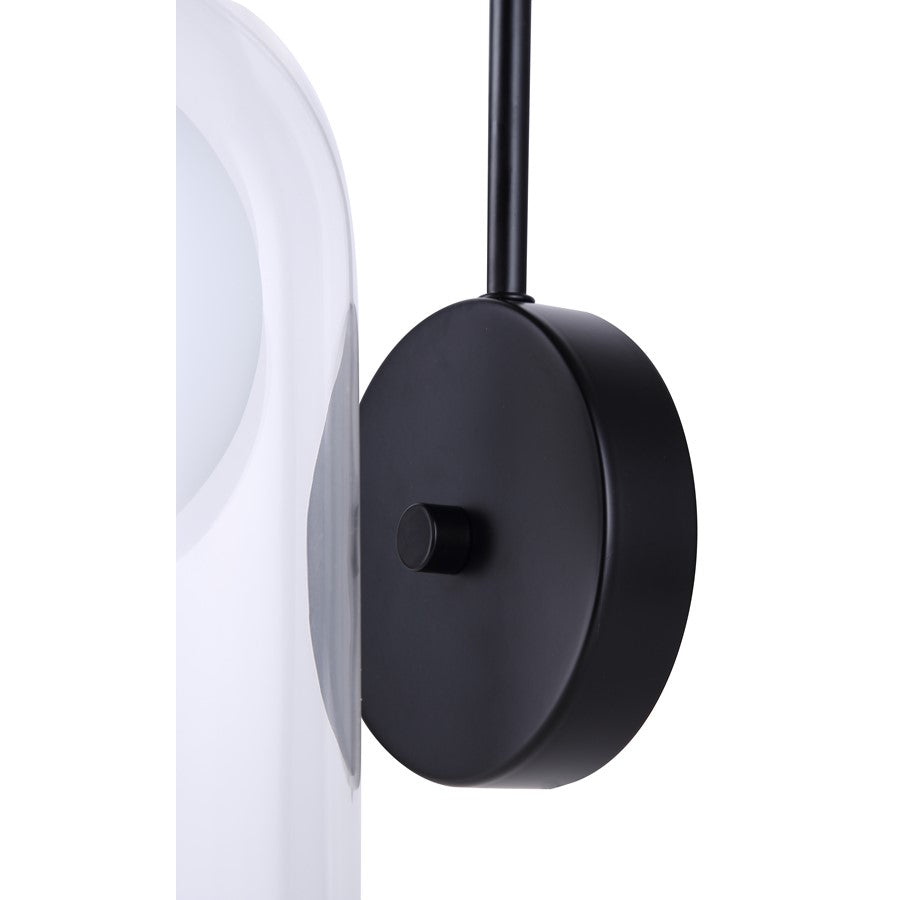 Canarm Pelia 1-Light Wall Sconce | Black Metal and Clear Glass | Hallway & Bedroom Accent | 7 x 10 x 19.88 in | Model IWF1142A01BK