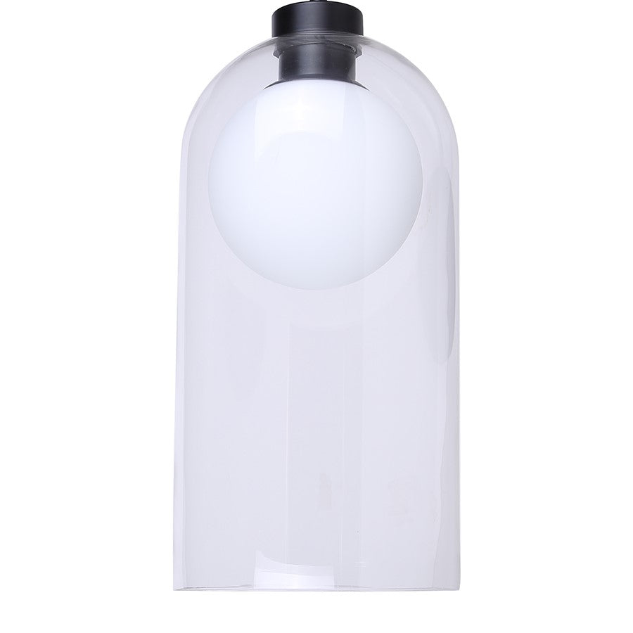 Canarm Pelia 1-Light Wall Sconce | Black Metal and Clear Glass | Hallway & Bedroom Accent | 7 x 10 x 19.88 in | Model IWF1142A01BK