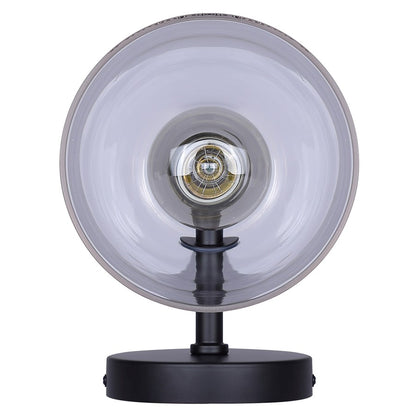 Canarm Luisa 8in 1-Light Wall Sconce | Mid-Century Matte Black with Clear Glass | Bedroom & Hallway Accent | 8 x 5.88 x 10.25 in | Model IWF1144A01BK