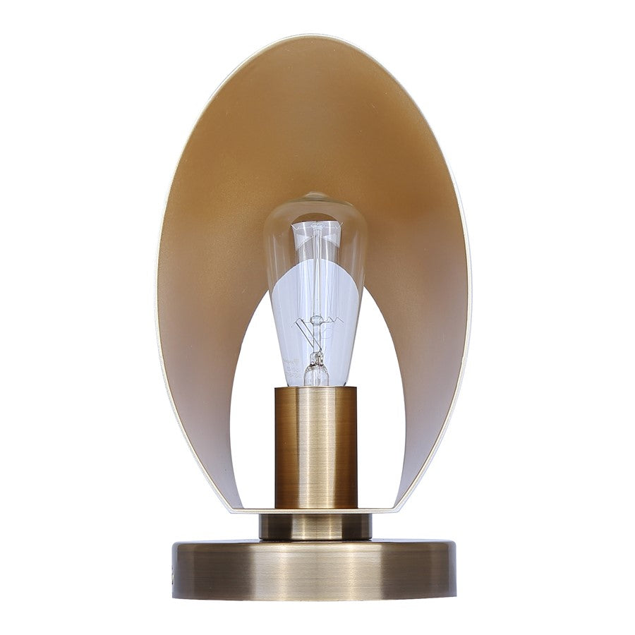 Canarm Daxton 9in 1-Light Wall Sconce | Mid-Century Matte White with Gold Interior | Bedroom & Hallway Accent | Model IWF1146A01WHG