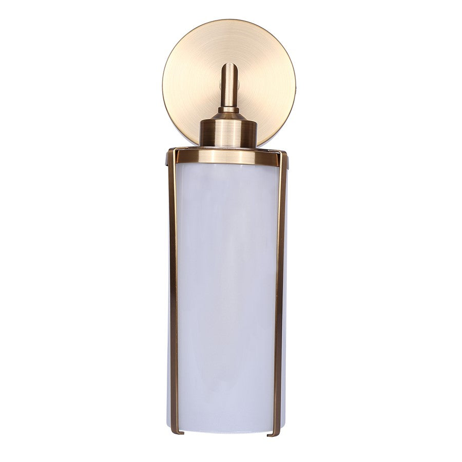 Canarm Daphne 4.75in 1-Light Wall Sconce | Modern Gold and Frosted Glass | Hallway & Bedroom Accent | 4.75 x 6.62 x 14.12 in | Model IWF2097B01GD
