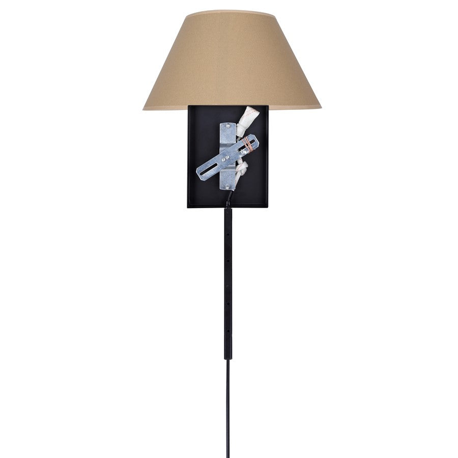 Canarm Theodore 25in 1-Light Wall Sconce | Classic Oil Rubbed Bronze and Paper Shade | Bedside & Living Room Reading Light | Model IWF2119B01BK