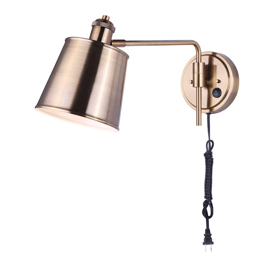 Canarm Ryana 6in 1-Light Wall Sconce | Modern Gold Metal | Living Room & Bedroom Accent Light | 6 x 19 x 8 in | Model IWF648B01GD